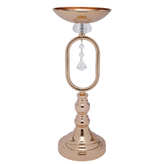 10Pcs Gold Vases for Centerpieces, Candle Stand for Living Room 17.13in Tall, Wedding Pillar Candle Holder Decorations