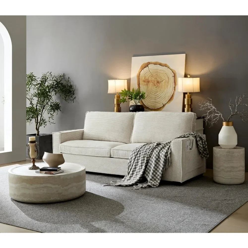 Round Coffee Table for Living Room Modern Faux Marble Center Circle Tables Side Tables Accent Table