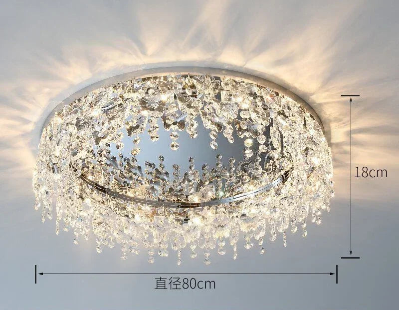 Modern Luxury Crystal Kitchen Ceiling Lights Metal Base Diamond Ceiling Lamp for Living Room Bathroom Dining Room Aisle Decor