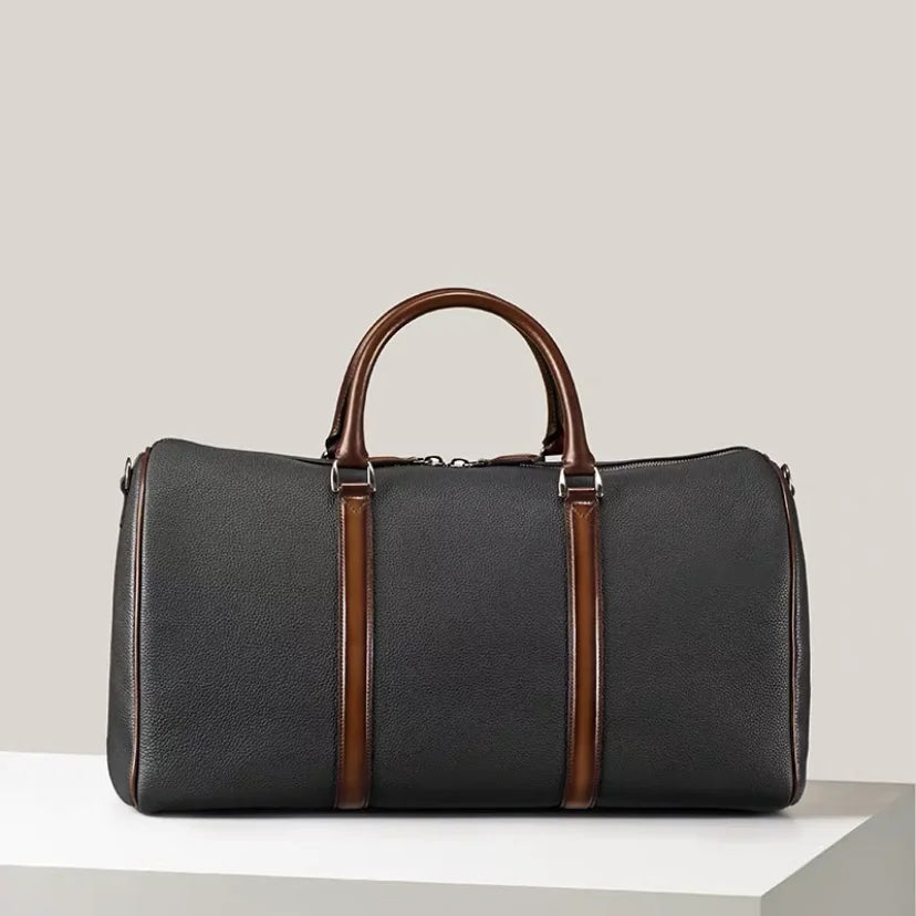 DIMY 2025 Men's High end Travel Bag Made of Genuine Leather Large Capacity Handheld Boston Bag Short Distance Business Travel