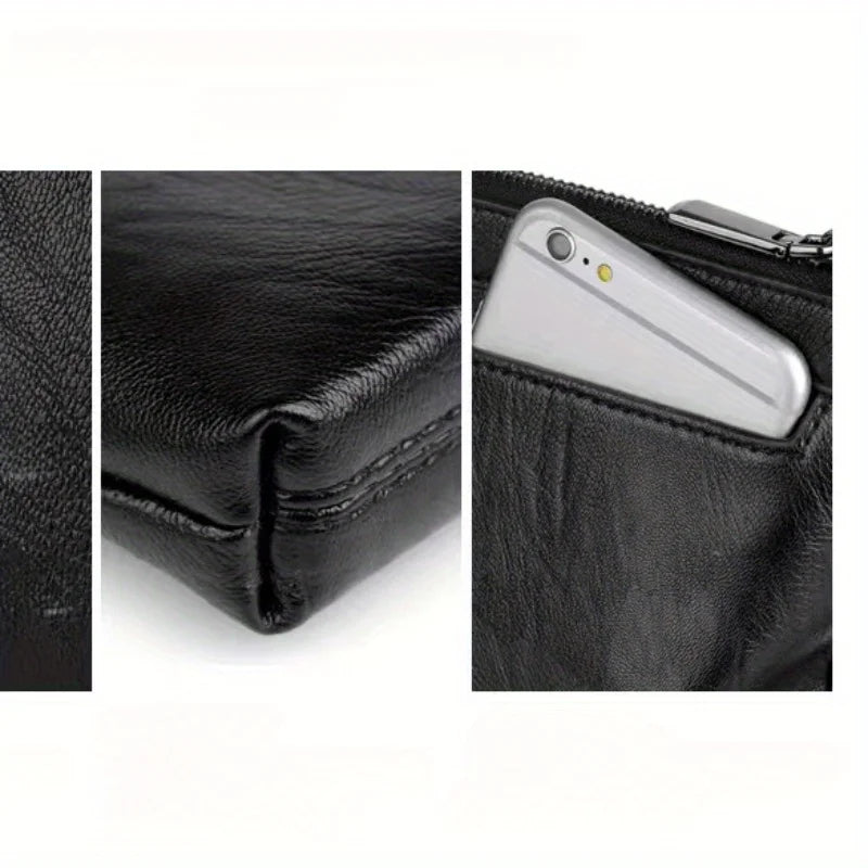 Stylish Solid Color Handbag, Minimalist Clutch Bag For Women, Soft PU Leather Wristlet Purse