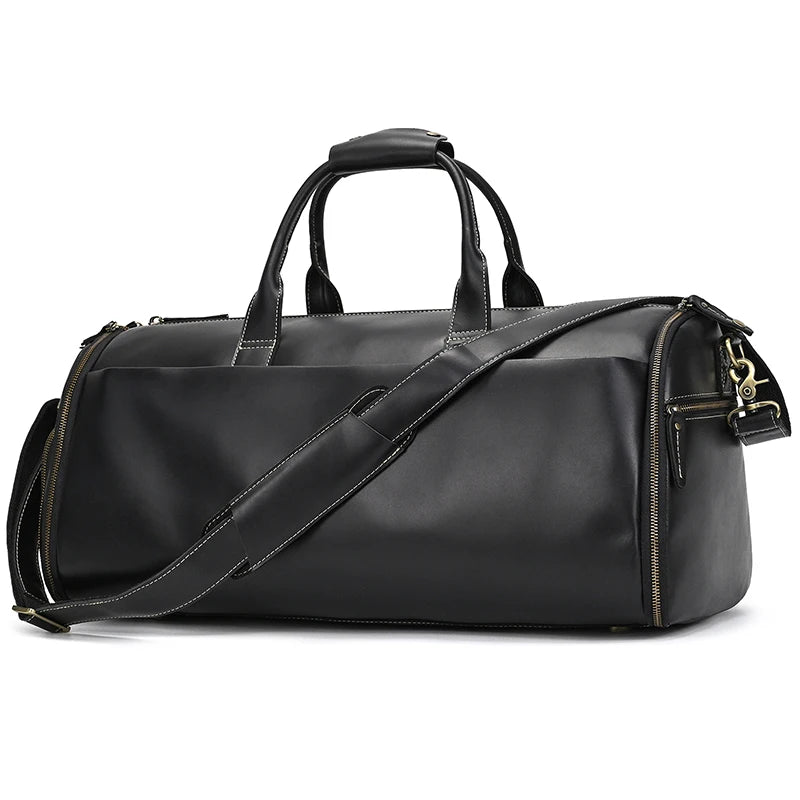 Men Business Trip Travel Bag for Suit Bag Duffle Bags Leather Men Handbag Genuine Leather Men's Weekend Bags Storage Bag Large