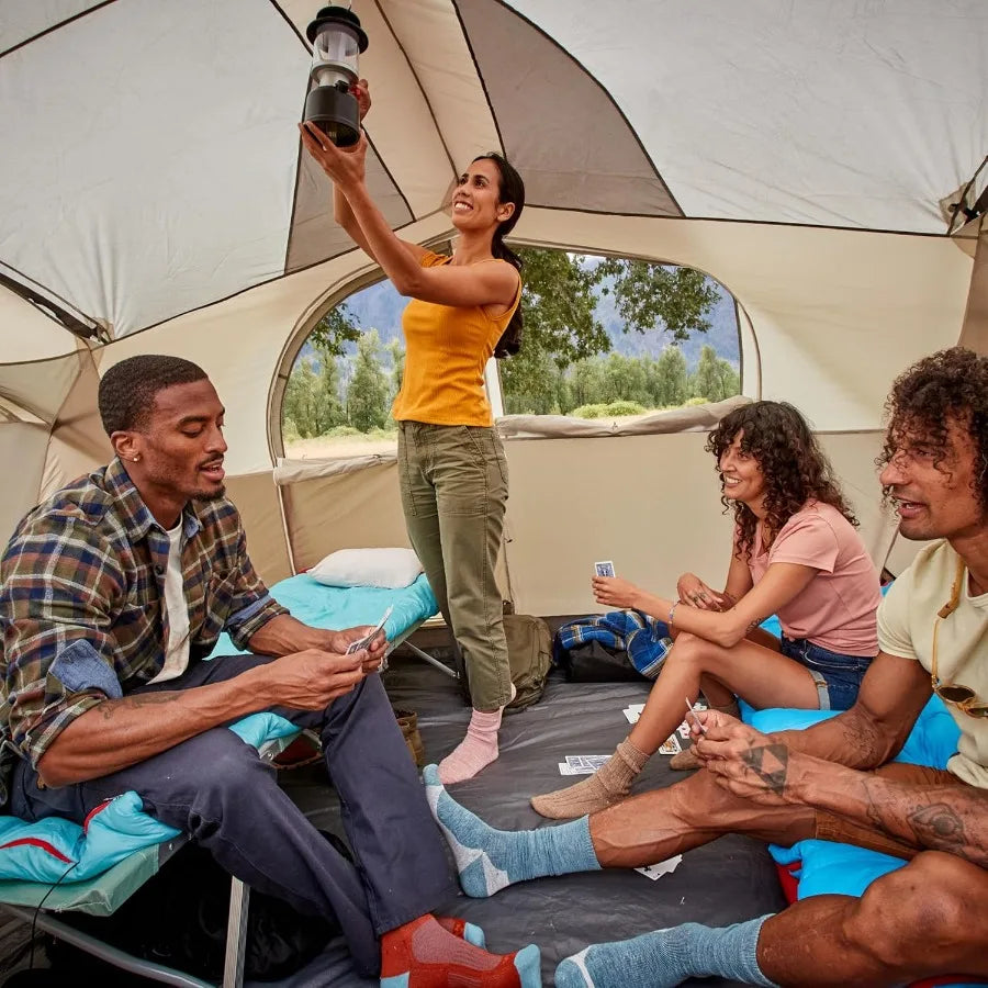 10-Person Camping Tent with Rainfly and Room Divider Spacious Weatherproof Family Tent with Carry Bag