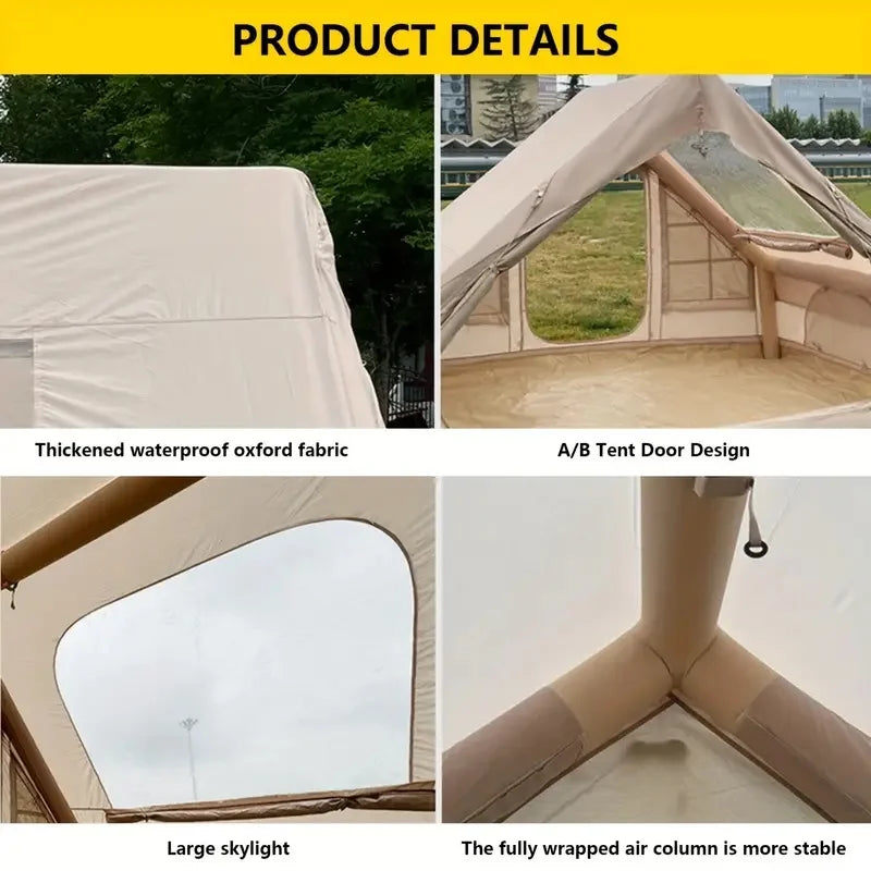 Large inflatable tent 67.8 Square Feets inflatable Camping tent for 4-6 people,4 Season Glamping Tent,Waterproof