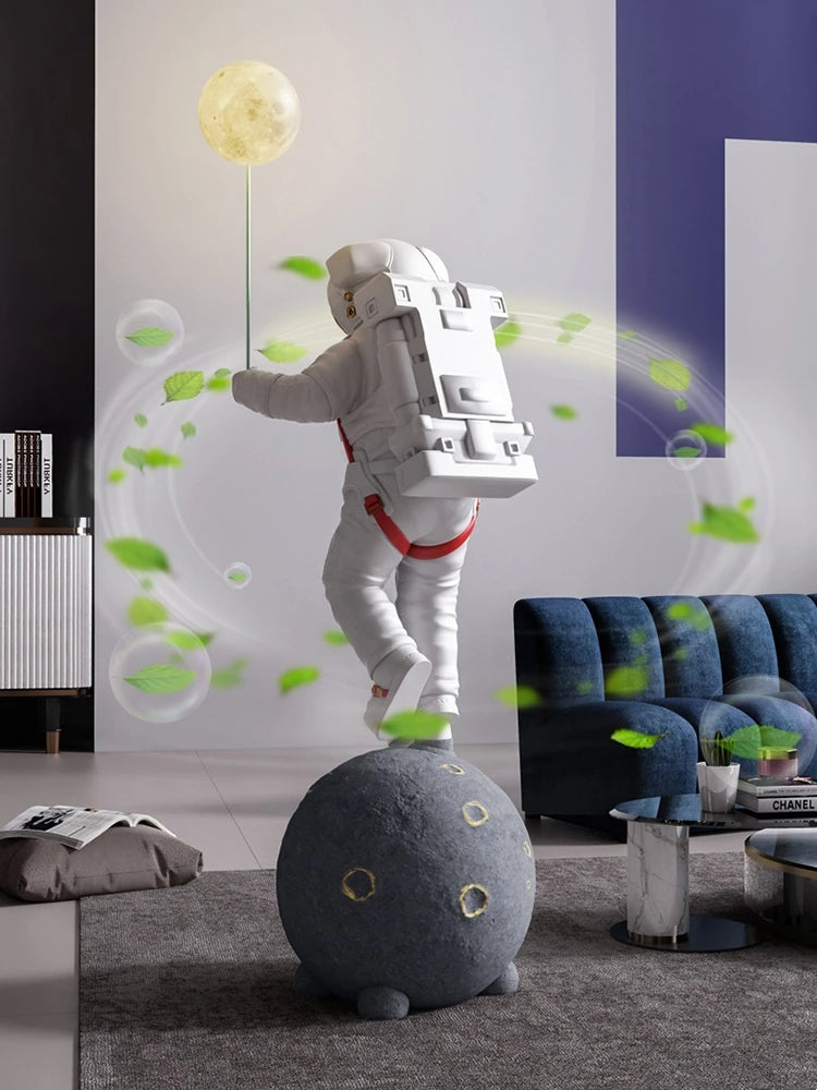 Home Decor 168CM Luminous Astronaut Statue Floor Decoration Living Room Large Welcome Sculpture Ornaments Opening Gift Figurines