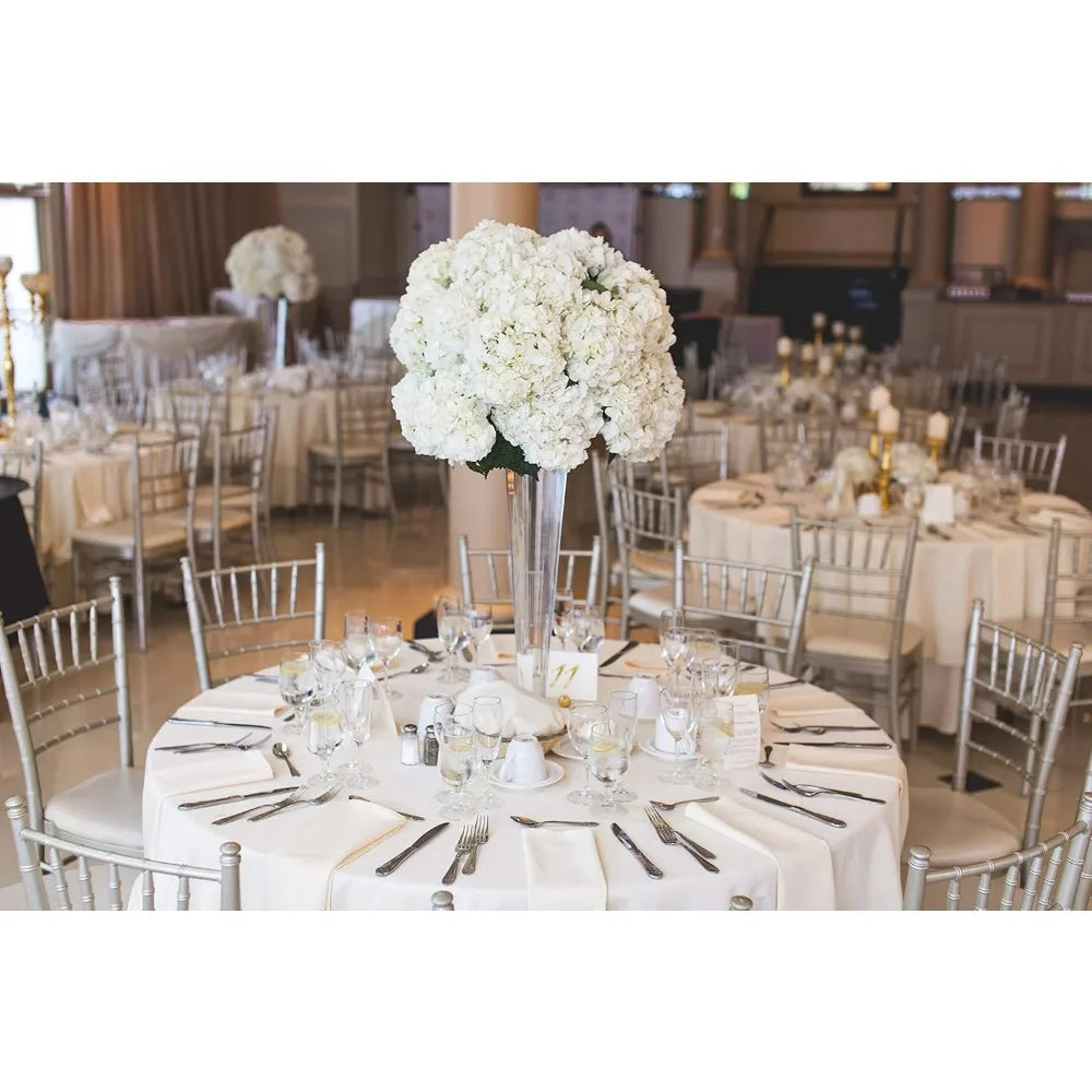 Bulk Clear Glass Trumpet Vases, Open 5, Height 31.5, Multiple Sizes, Tall Pilsner Floral Planter Container Centerpiece Options