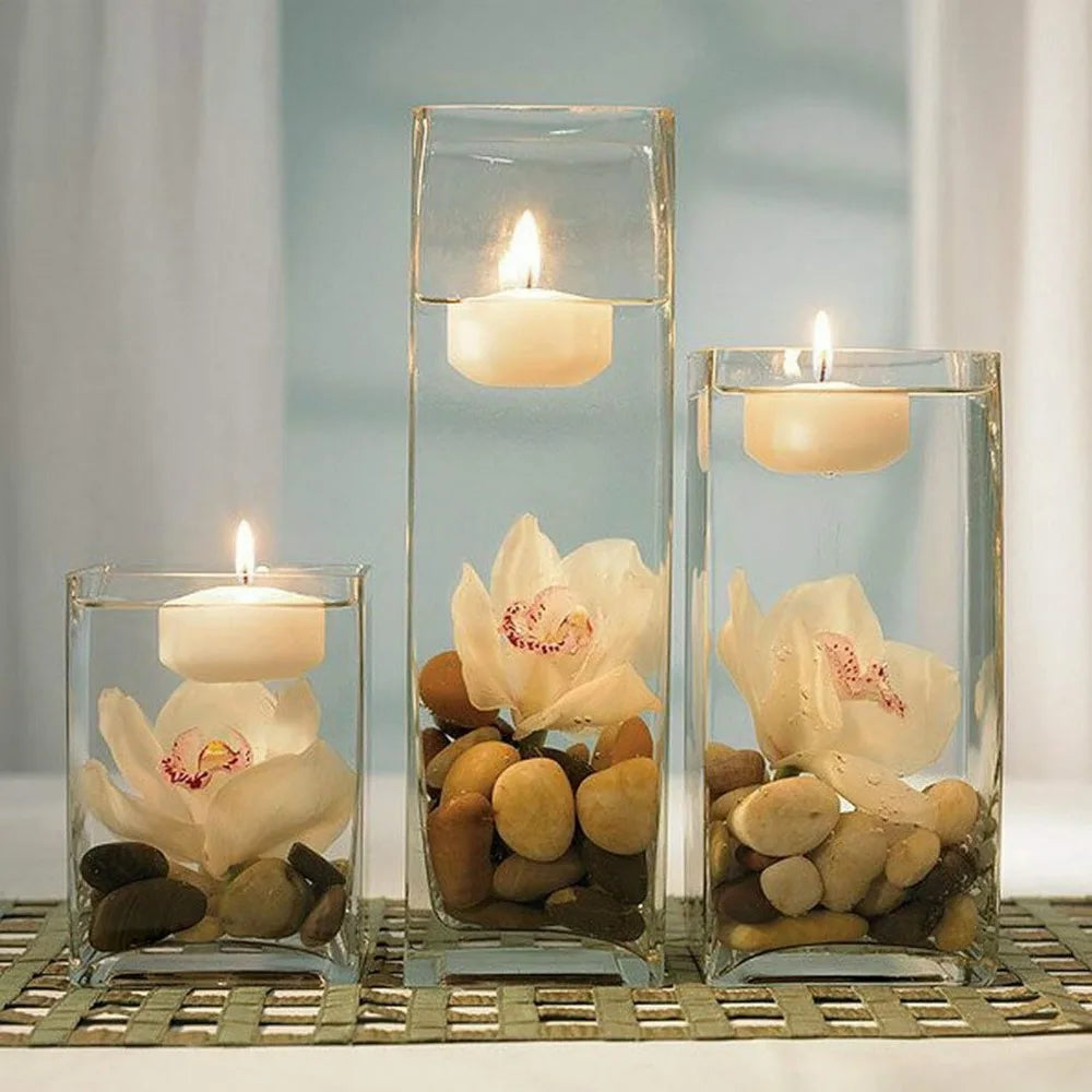 Clear Glass Tall Square Vase Bulk, 3 Length x 6 Height, Ideal for Floral Arrangements, Candles, Plants, Terrariums, Perfect for