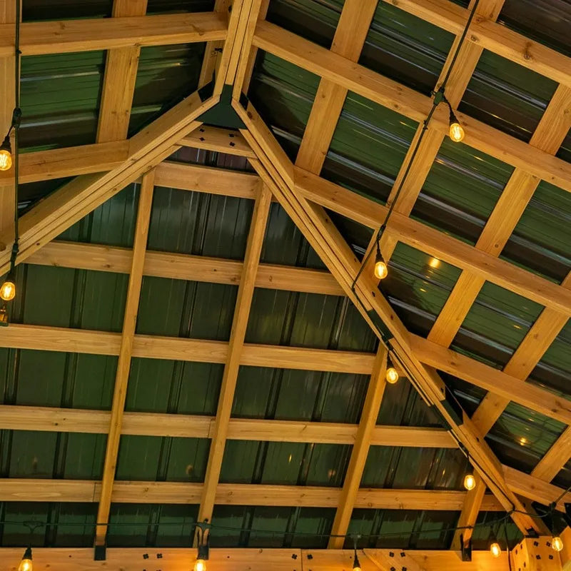 14'x12' Cedar Gazebo with Steel Roof, Wind & Snow Resistant Hardtop