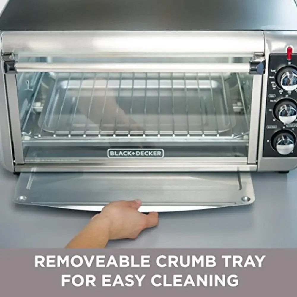 8-Slice Convection Toaster Oven Fits 9"x13" Pans 12" Pizza Stainless Steel Dedicated Toast Timer Convection Heating