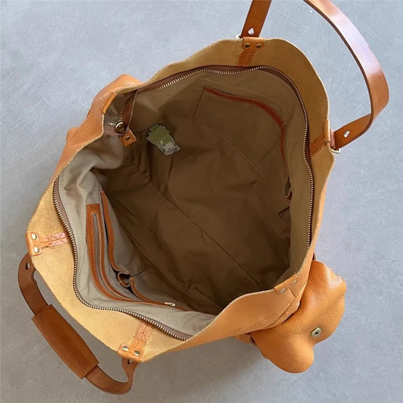 PNDME vintage designer handmade genuine leather men's large-capacity travel bag high quality first layer cowhide luggage bag