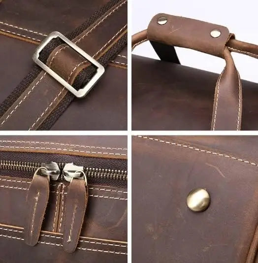 Leather Weekender Travel Bag, Duffel Bags for Men and Women, Weekend for Family Vacations
