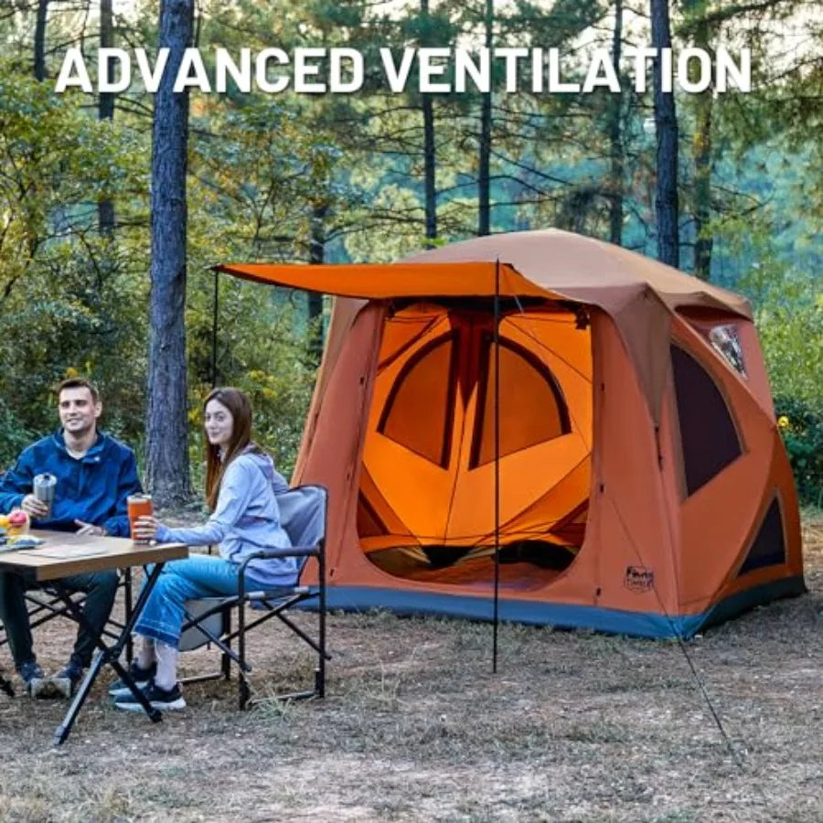 Instant Pop-Up Weather Resistant Camping Hub Tent for Outdoor Adventures: Easy 60 Second Set-Up Portable 4 Person Tent Ideal fo
