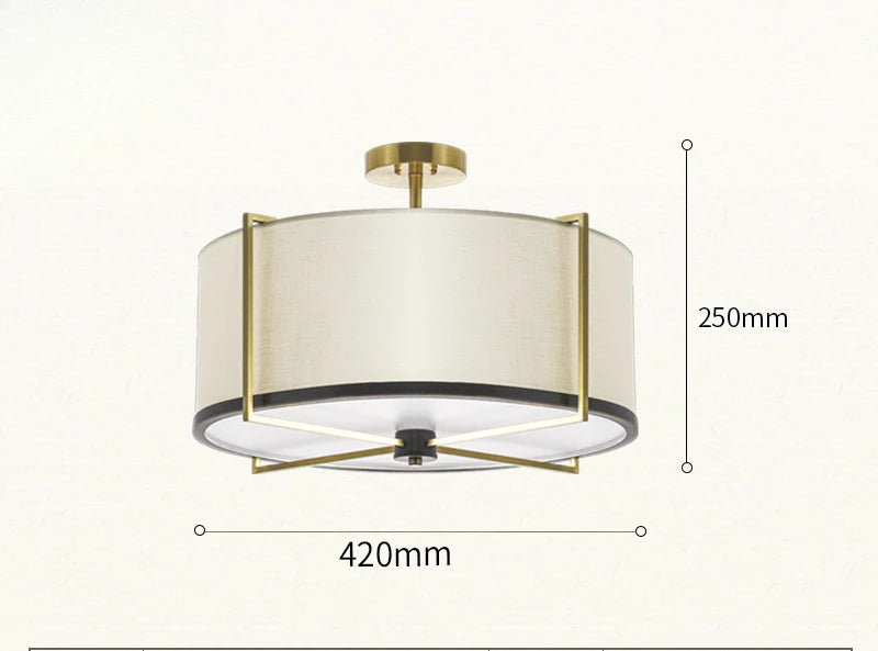 New Chinese Style Ceiling Lamp Exhibition Hall Hotel Restaurant Porch Study Bedroom Fabric Ceiling Lamp Lustres Room Decor
