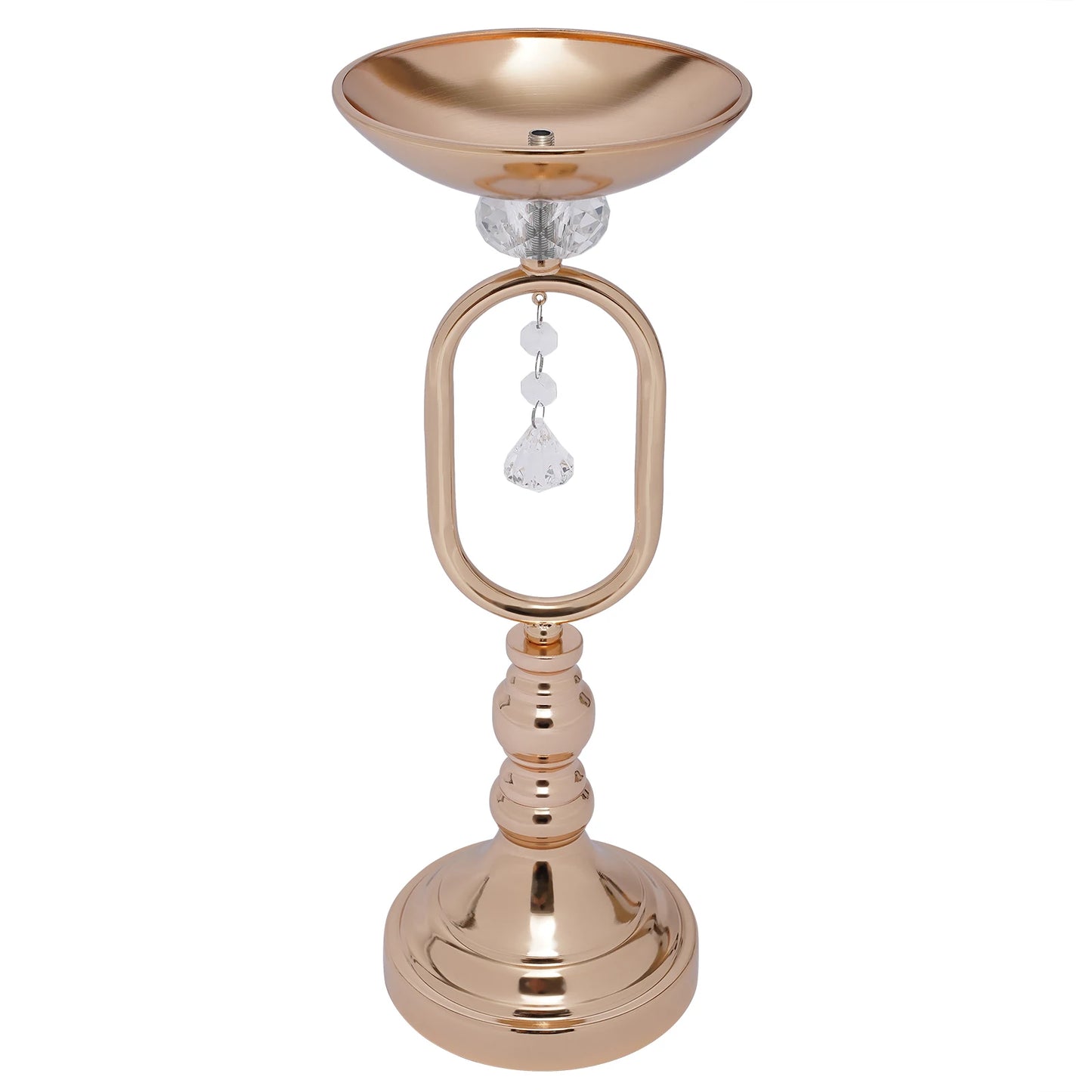 10Pcs Gold Vases for Centerpieces, Candle Stand for Living Room 17.13in Tall, Wedding Pillar Candle Holder Decorations