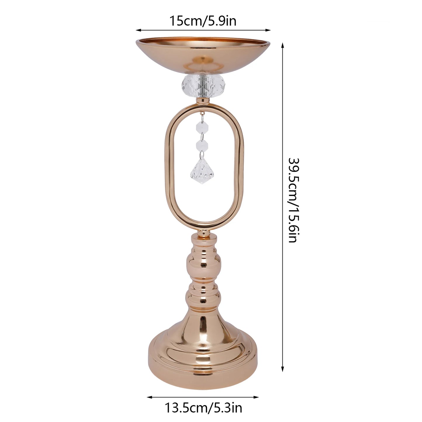 10Pcs Gold Vases for Centerpieces, Candle Stand for Living Room 17.13in Tall, Wedding Pillar Candle Holder Decorations