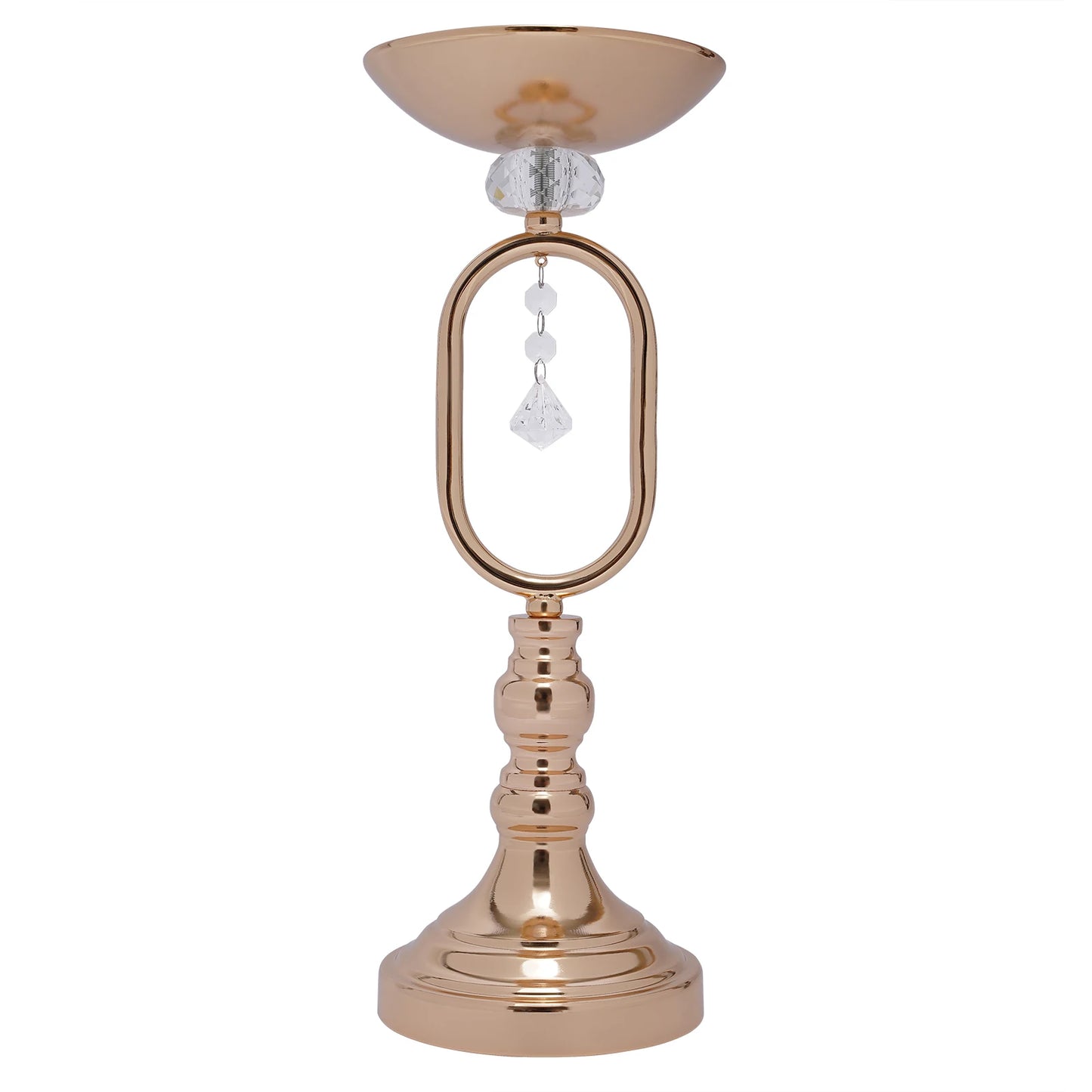 10Pcs Gold Vases for Centerpieces, Candle Stand for Living Room 17.13in Tall, Wedding Pillar Candle Holder Decorations