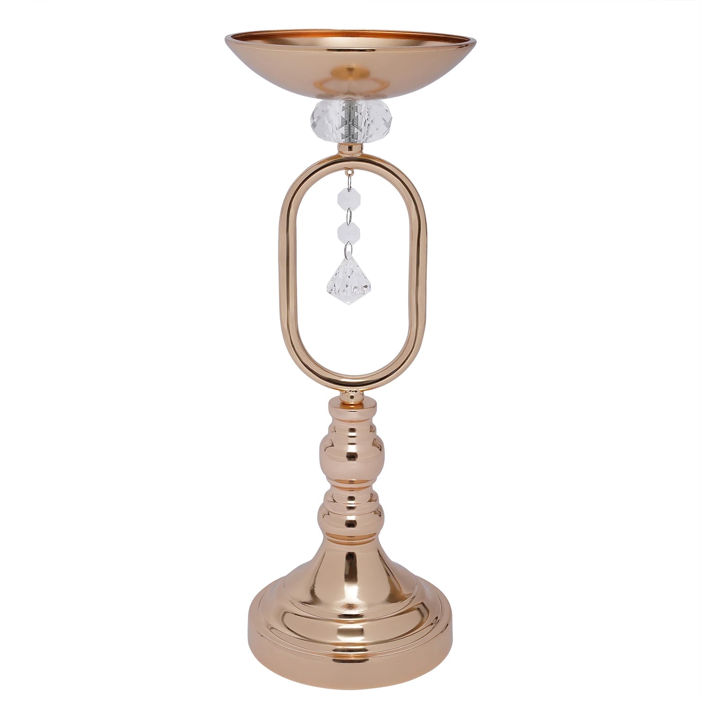 10Pcs Gold Vases for Centerpieces, Candle Stand for Living Room 17.13in Tall, Wedding Pillar Candle Holder Decorations