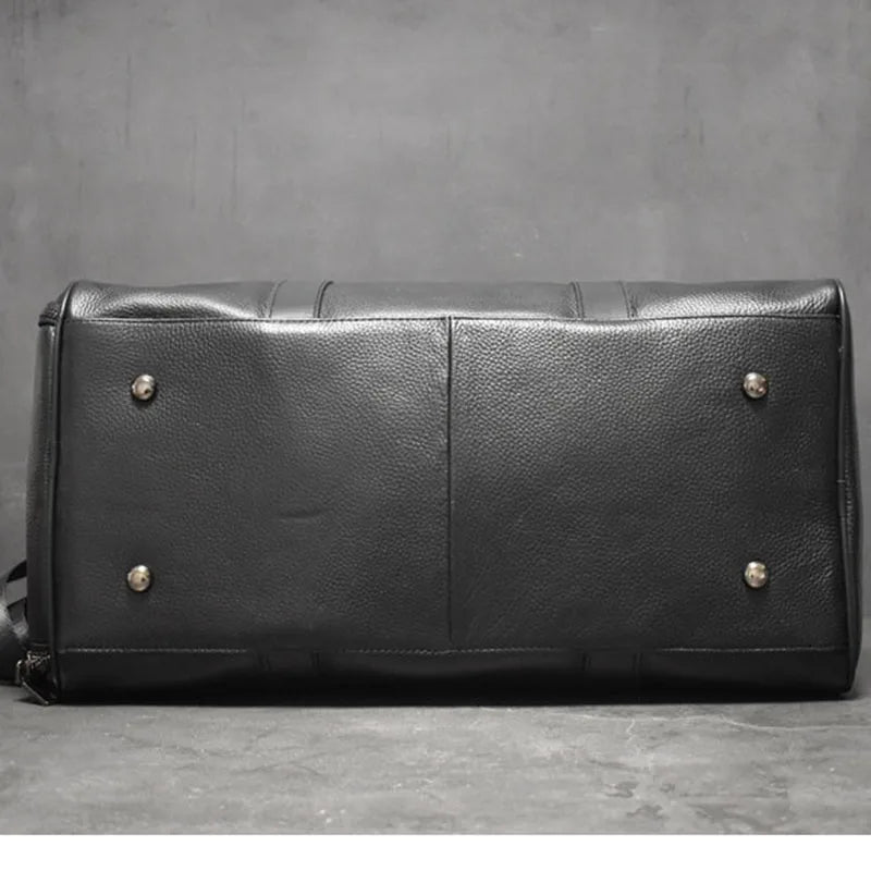 Business Men Shoulder Handbag Vintage Men's Travel Bag Luxury Genuine Leather Waterproof Large Capacity Hand Luggage Shoe Bags