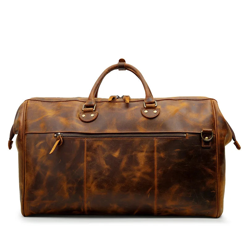 High End Leather Travel Bag Duffle Bags Large Size Luggage Bag Genuine Leather Bag For men male crazy horse leather bags