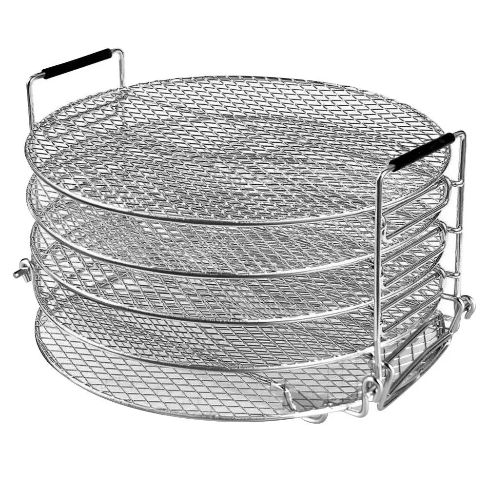 Grill Stand Air Fryer Five Layers Stackable Grill Food Stainless Steel Dehydrator Rack Home Kitchen Barbecue Rack Gadget Tools