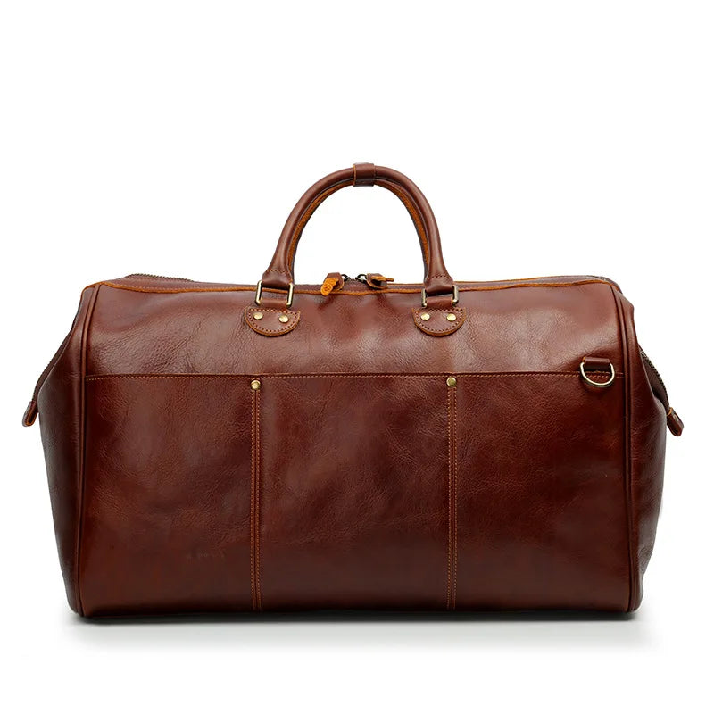 High End Leather Travel Bag Duffle Bags Large Size Luggage Bag Genuine Leather Bag For men male crazy horse leather bags