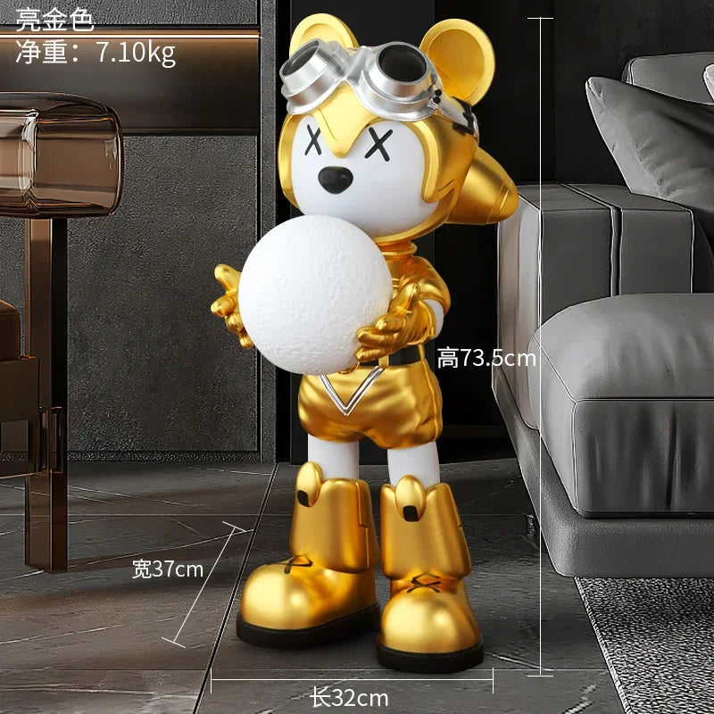 Cool Bear Floor Ornaments, Light Luxury Fashion Furniture Decoration, Living Room Welcome Sculpture Home Decor
