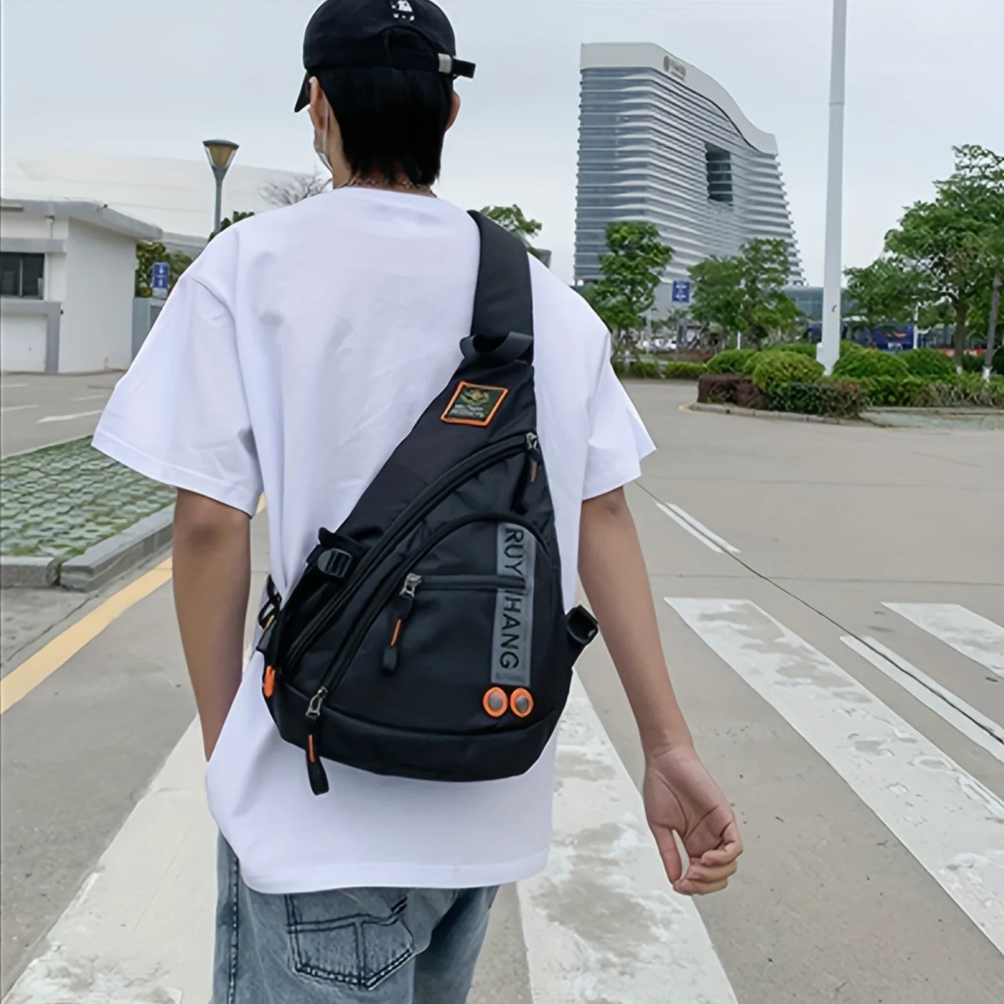 Men's Outdoor Sports Chest Bag with Large Capacity for Travel and Fishing