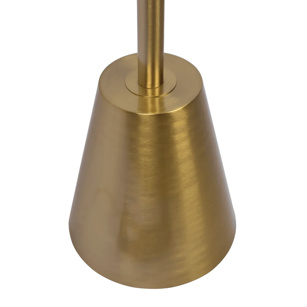 Lumina Brassed Gold Floor Lamp Rotary Switch Triple Spots Metal Cone Base The Elegantly Designed Lumina Brassed Gold Floor Lamp
