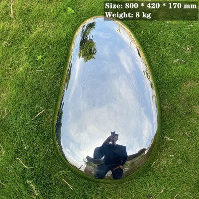 Park Landscape Stainless Steel pebble Mirror Sculpture, Large Sculptur, Outdoor Furnishing, Sculpture, Manufacturers, Make