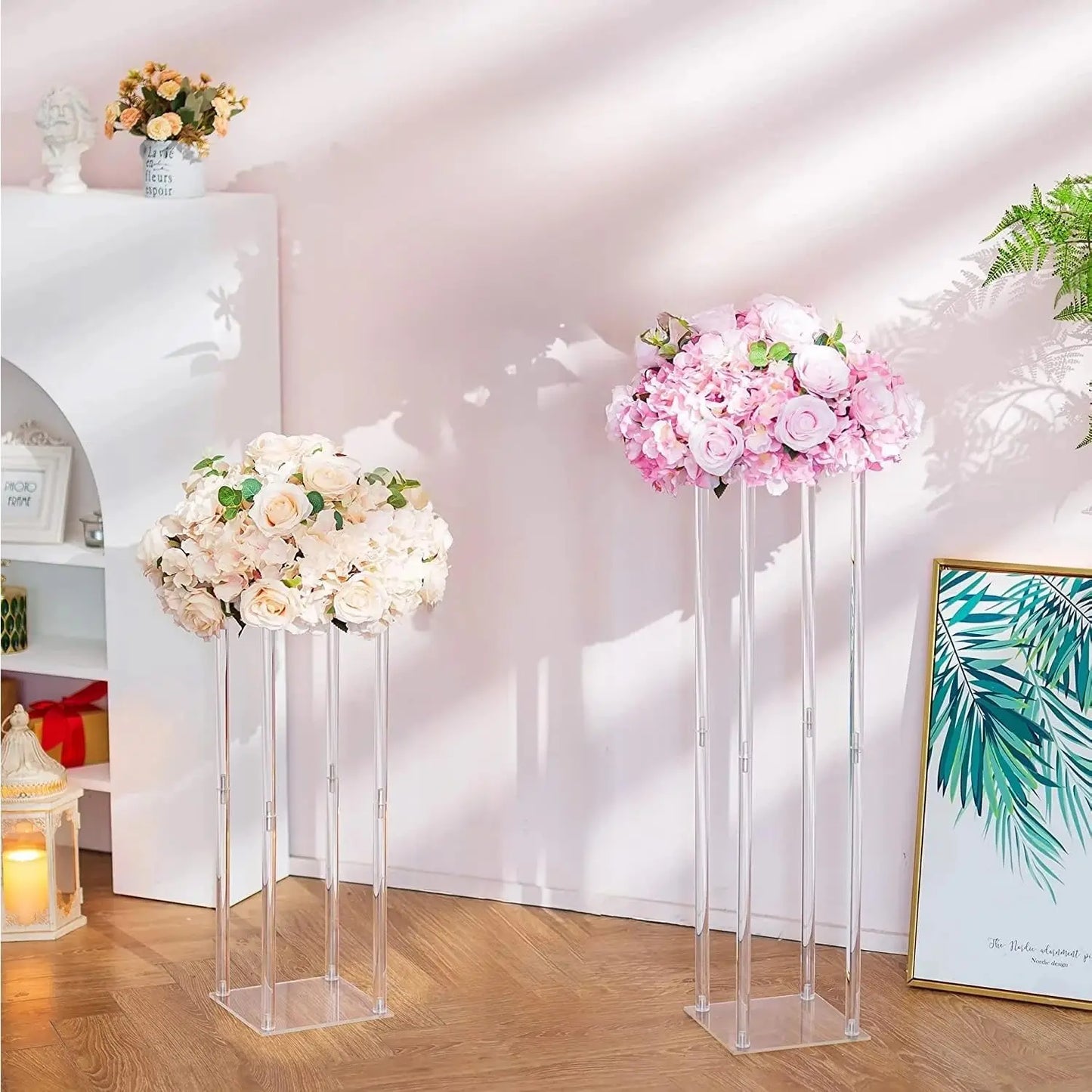16Pcs Acrylic Centerpiece Wedding Flower Stand Flower vase Perfect for Birthday Party Anniversary Table Centerpiece(23.6 Inch)