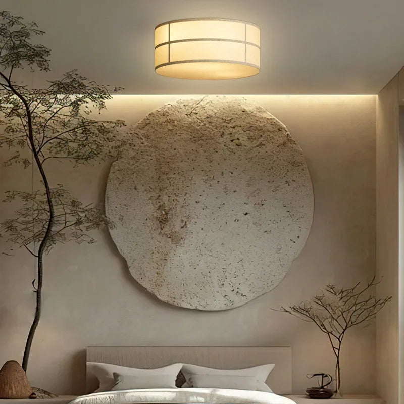 Wabi Sabi Cloth Ceiling Chandelier Japan Fabric Living Room Bedroom Ceiling Light Hotel Restaurant Shop Pendant Light Home Decor