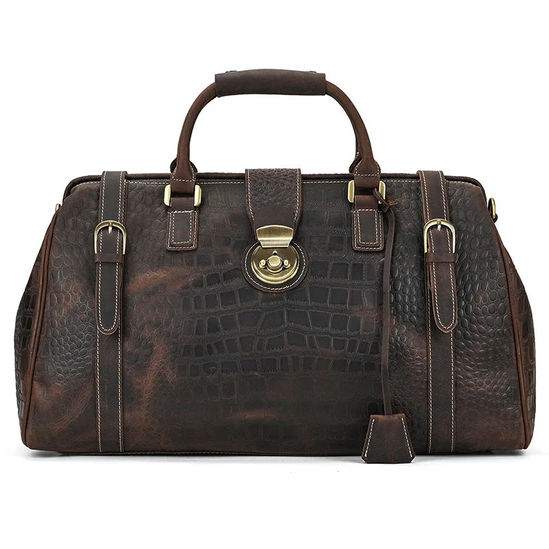 Retro Men's Travel Tote Shoulder Leisure Packing Cube Gym Travel Tote Outdoor Leather Bags Bolso De Viaje MHLXB