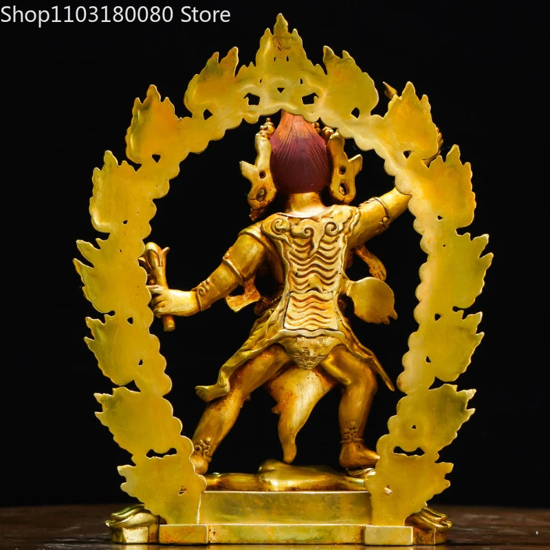 21cm Copper gilding carving Ekajati buddha statue Tibet buddhism Nyingma Dharma God sculpture