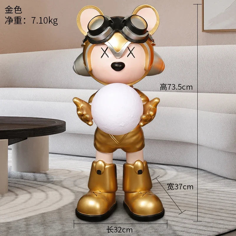 Cool Bear Floor Ornaments, Light Luxury Fashion Furniture Decoration, Living Room Welcome Sculpture Home Decor