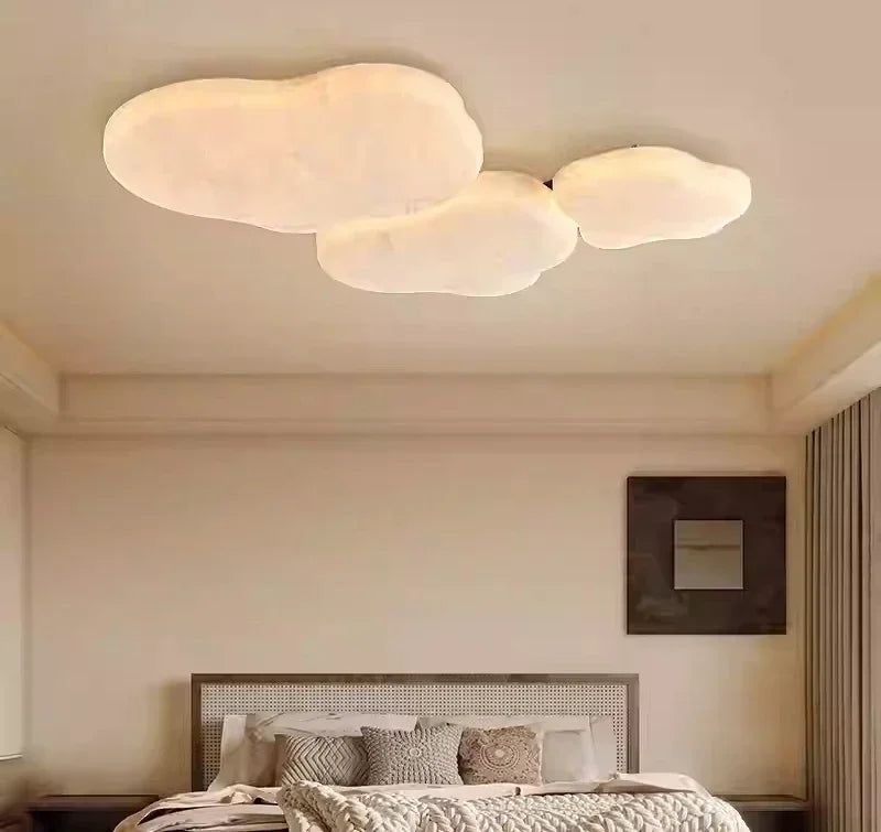 2025 French Cream Silk Ceiling Light Simple Wabi-Sabi Style Retro Bedroom Lamp White Cloak Room Living Room Study Balcony