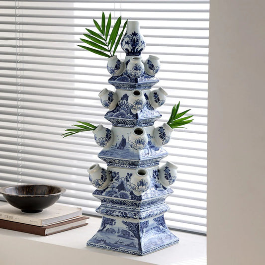 Ceramic Figurines Living Room Aesthetic Sculptures Interior Floor Decoration Art Flower Arrangement Vase Luxury Home Ornaments