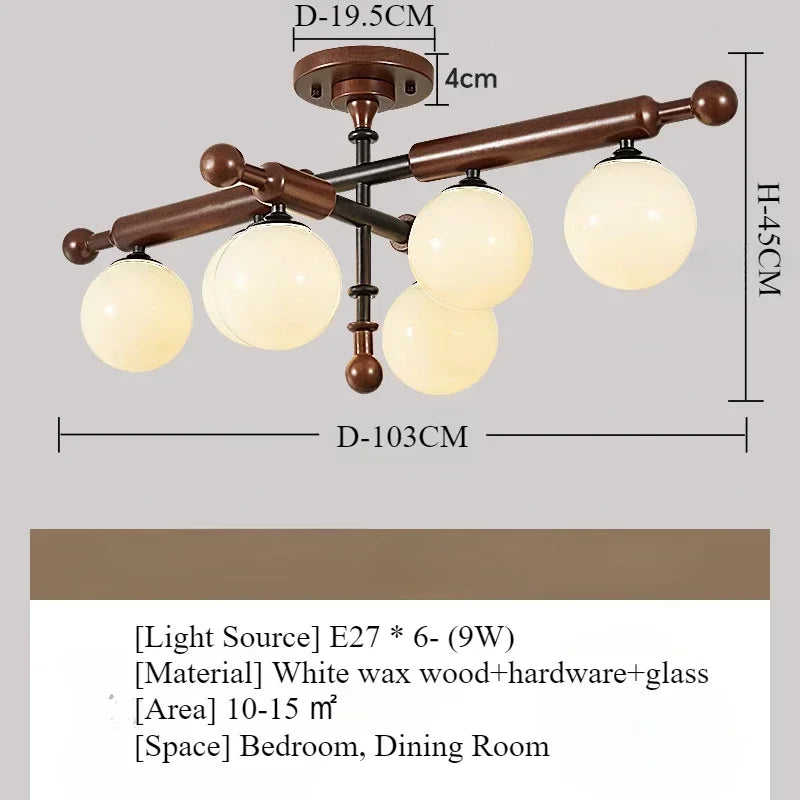 Retro Style Ceiling Light Wood Design Pendant Lights Home Decor Living Room Dining Table Bedroom Study Led Hanging Chandeleir