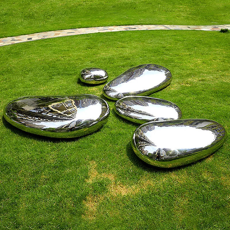 Park Landscape Stainless Steel pebble Mirror Sculpture, Large Sculptur, Outdoor Furnishing, Sculpture, Manufacturers, Make