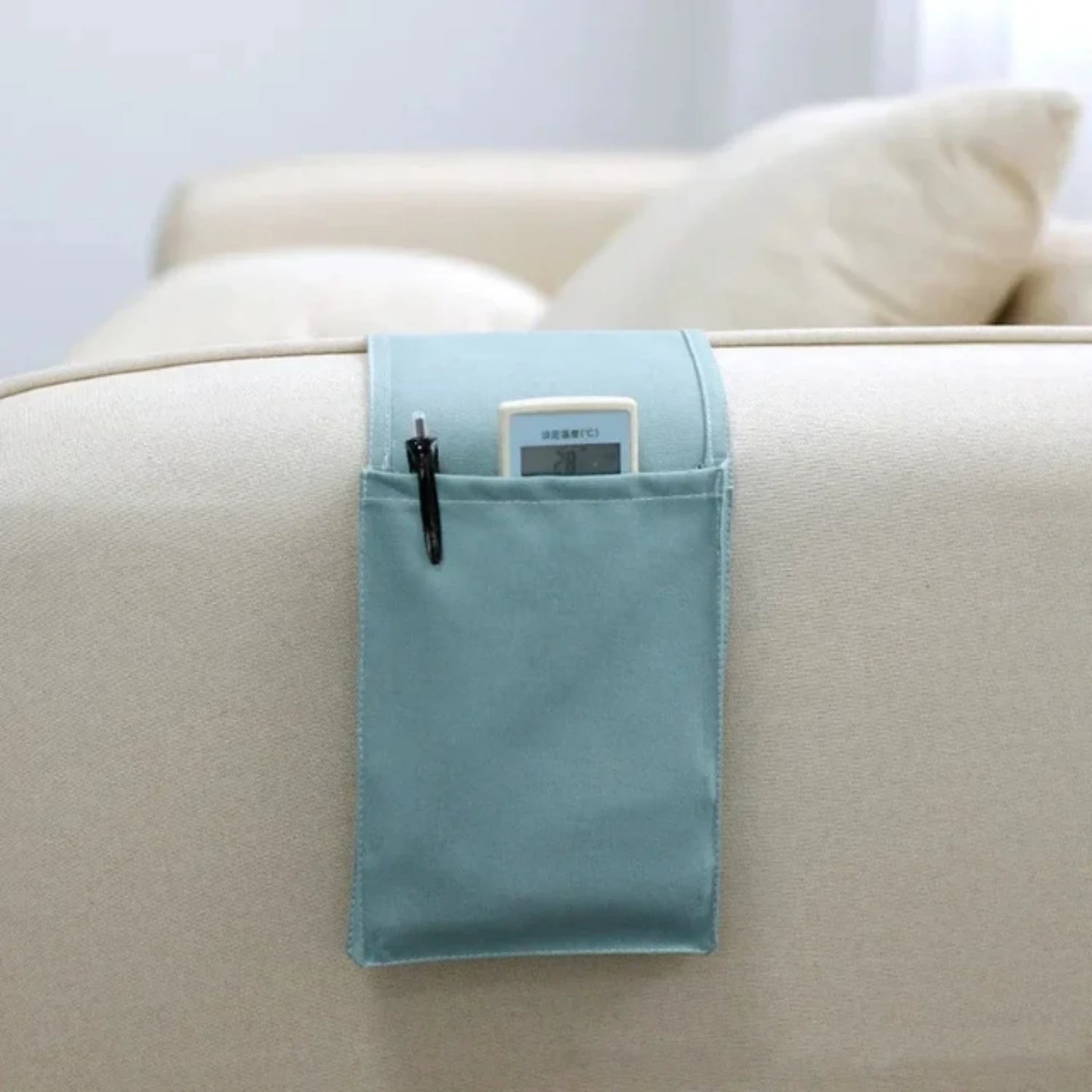 Cotton Linen Bedside  Bag Organizer Bed Desk Sofa TV Control Hanging Holder Pockets