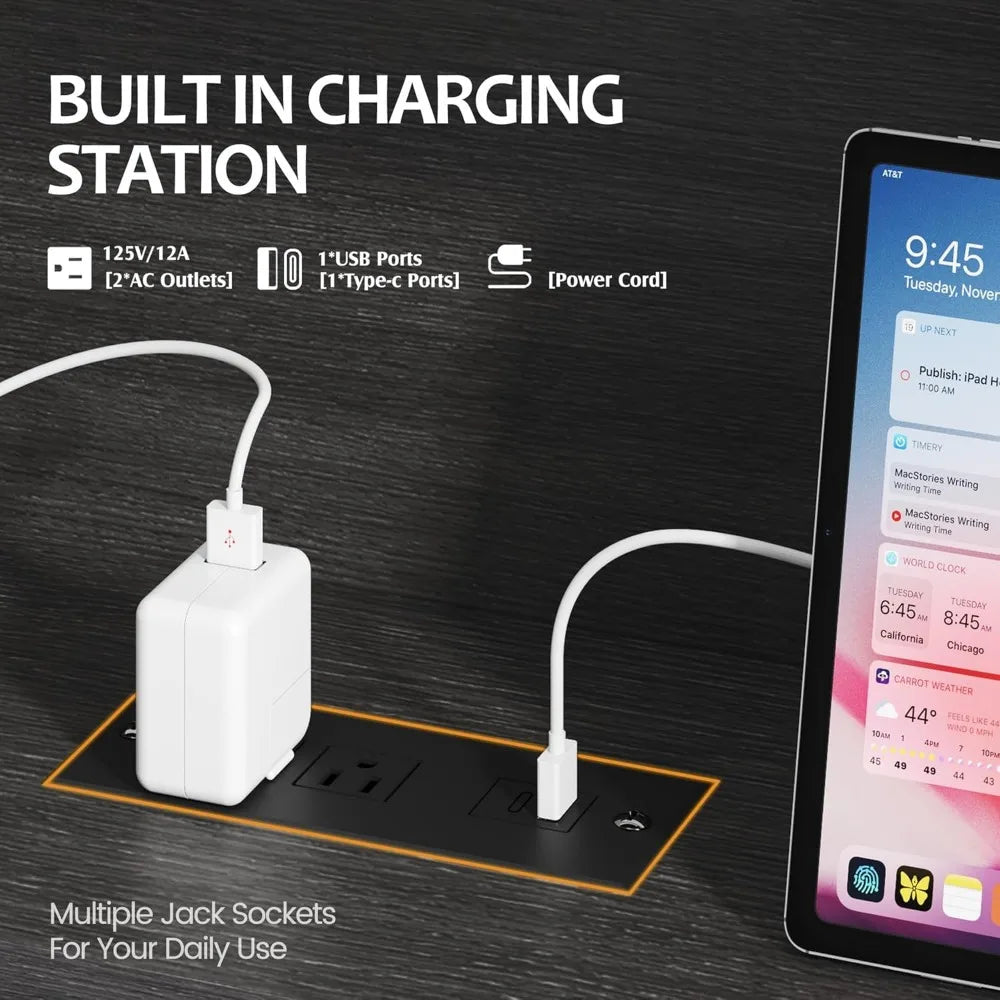 hisoft full bed frame with storage headboard, wood bed with high storage bookcase, 4 drawers & led & charging station,no box spr