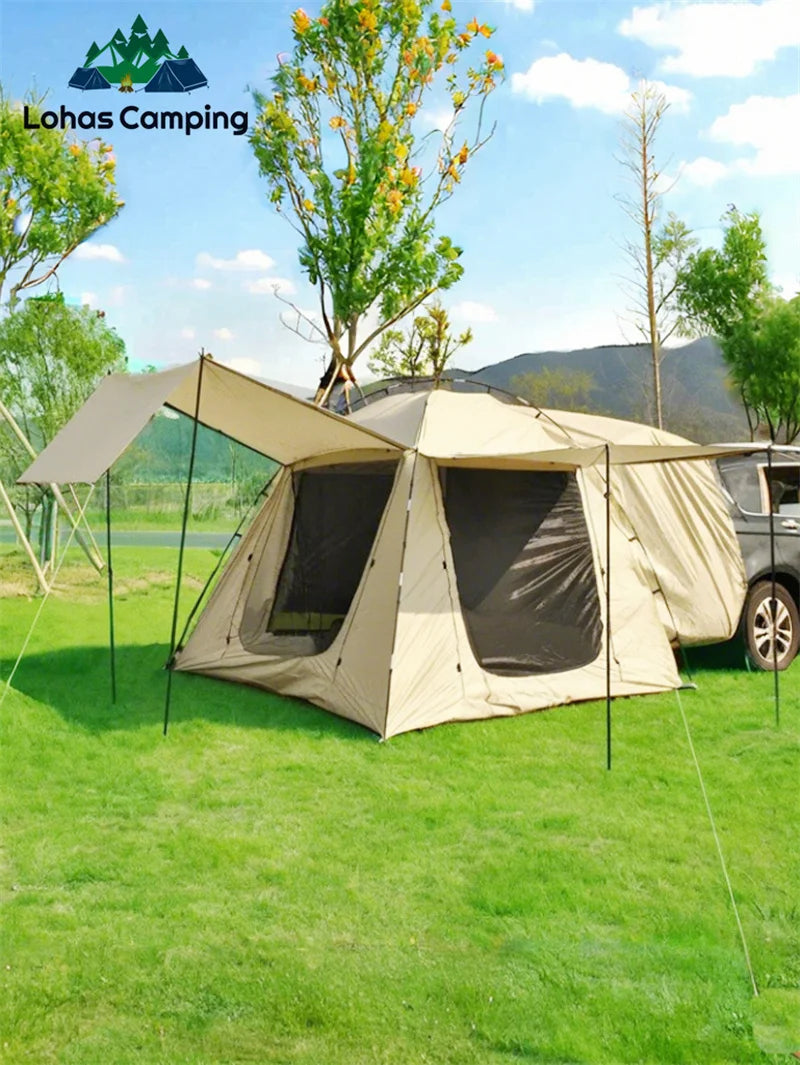 Lohascamping Car box docking tent Portable Waterproof SUV Tail Tent 3-4 people Dome tent Sunshade Tunnel Tent Family Car tent