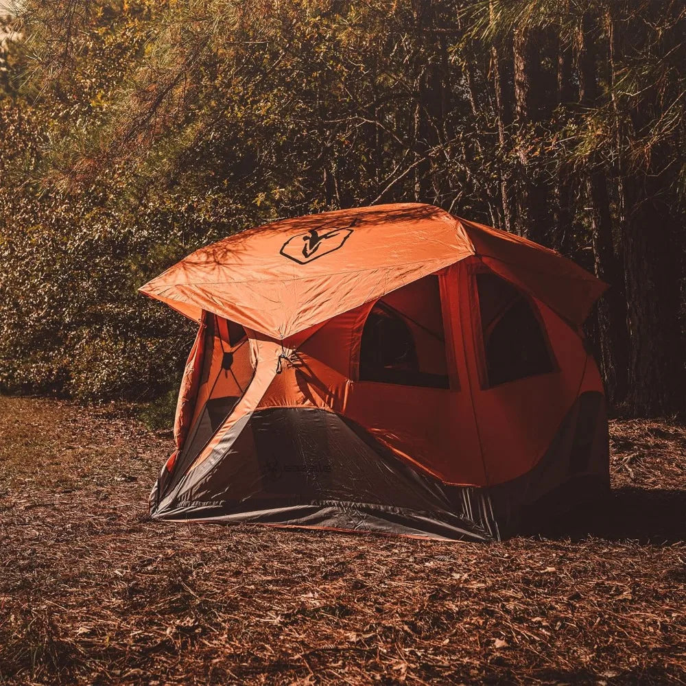 Waterproof Gazelle T4 4-Person Portable Polyester Camping Tent with Removable Floor, Mesh Screens, and Rainfly