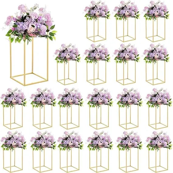 15.7 Inch Gold Wedding Table Centerpieces, Elegant Flower Vases for Wedding Table Decor, Anniversary Parties, and Home Decoratio