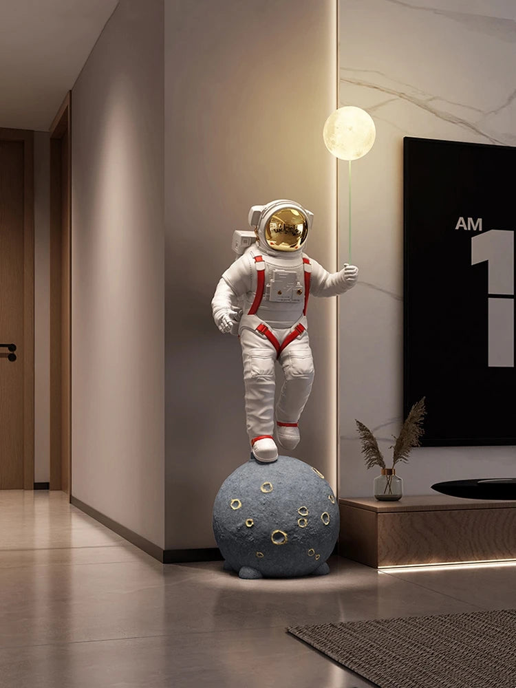 Home Decor 168CM Luminous Astronaut Statue Floor Decoration Living Room Large Welcome Sculpture Ornaments Opening Gift Figurines