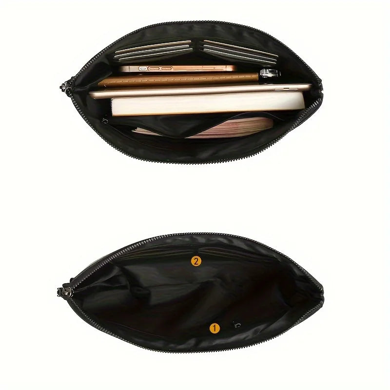 Stylish Solid Color Handbag, Minimalist Clutch Bag For Women, Soft PU Leather Wristlet Purse