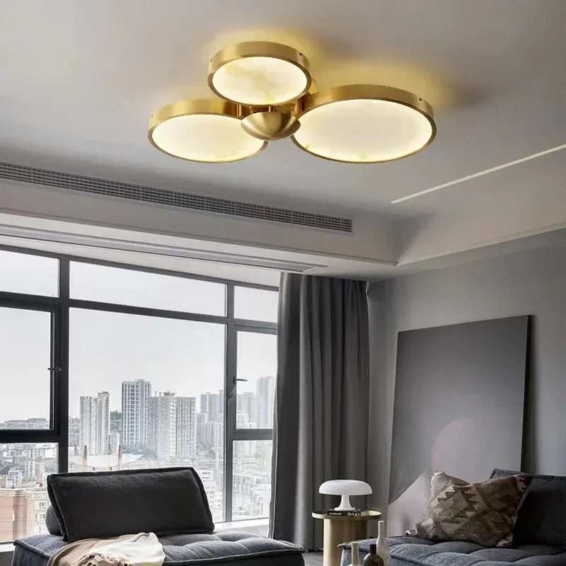 Led Lights Modern 2024 Marble Ceiling Chandelier Home Decor Ceiling Lamp White Marble New Designer Lustre for Living Room