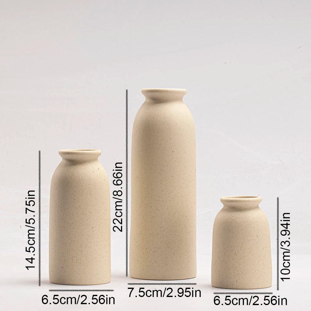 Ceramic Vase,Small Vases for Decor,Set 3 Modern Boho Vases for Flower Pampas,Fit for Living Room Desk Shelf Decor