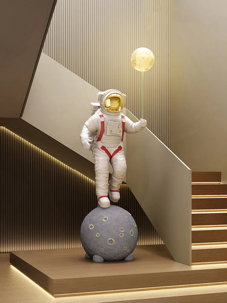 Home Decor 168CM Luminous Astronaut Statue Floor Decoration Living Room Large Welcome Sculpture Ornaments Opening Gift Figurines