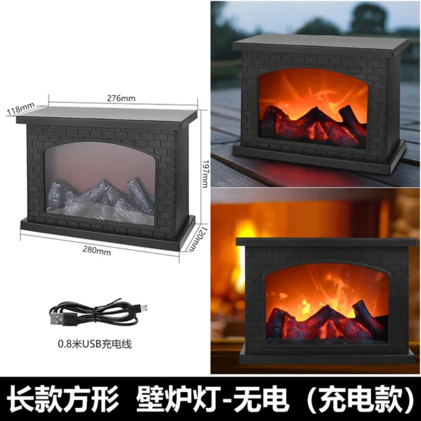 LED Flame Lantern Lamp for Cozy Ambiance - Stylish Modern Design for Bedroom or Living Room - Perfect Tabletop Decoration - USB/