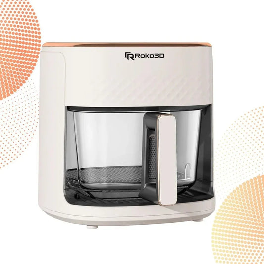 Glass Air Fryer 4.5 Quart NonToxic Basket for OilFree Frying Baking and Roasting in Home Kitchens LED Touch Panel Control with